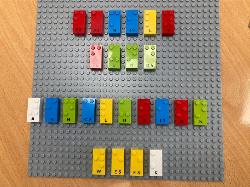 Braille Lego blocks spell out 'Family Fund Inclusion Week'