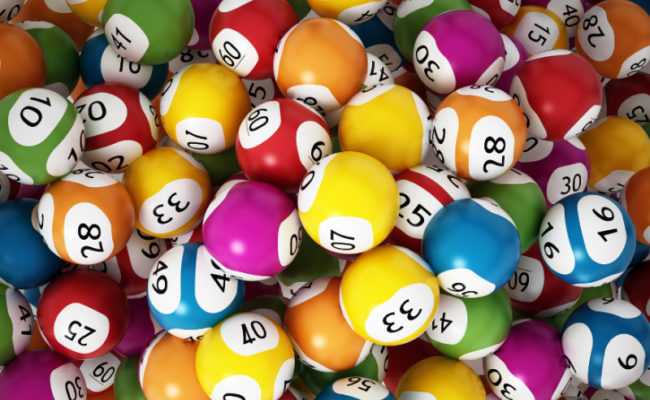 A collection of multicoloured lottery balls